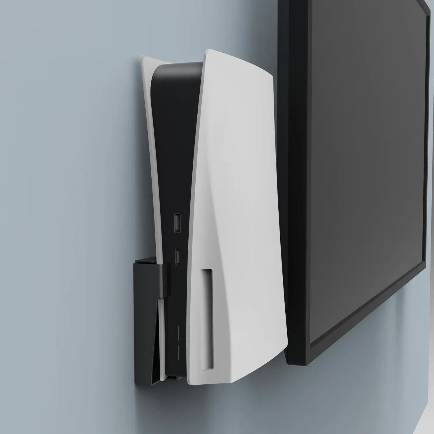 Monzlteck New Wall Mount for  PS5( Disc and Digital),All Metal Vertical Hanging on Wall Space Saver Easy to Install