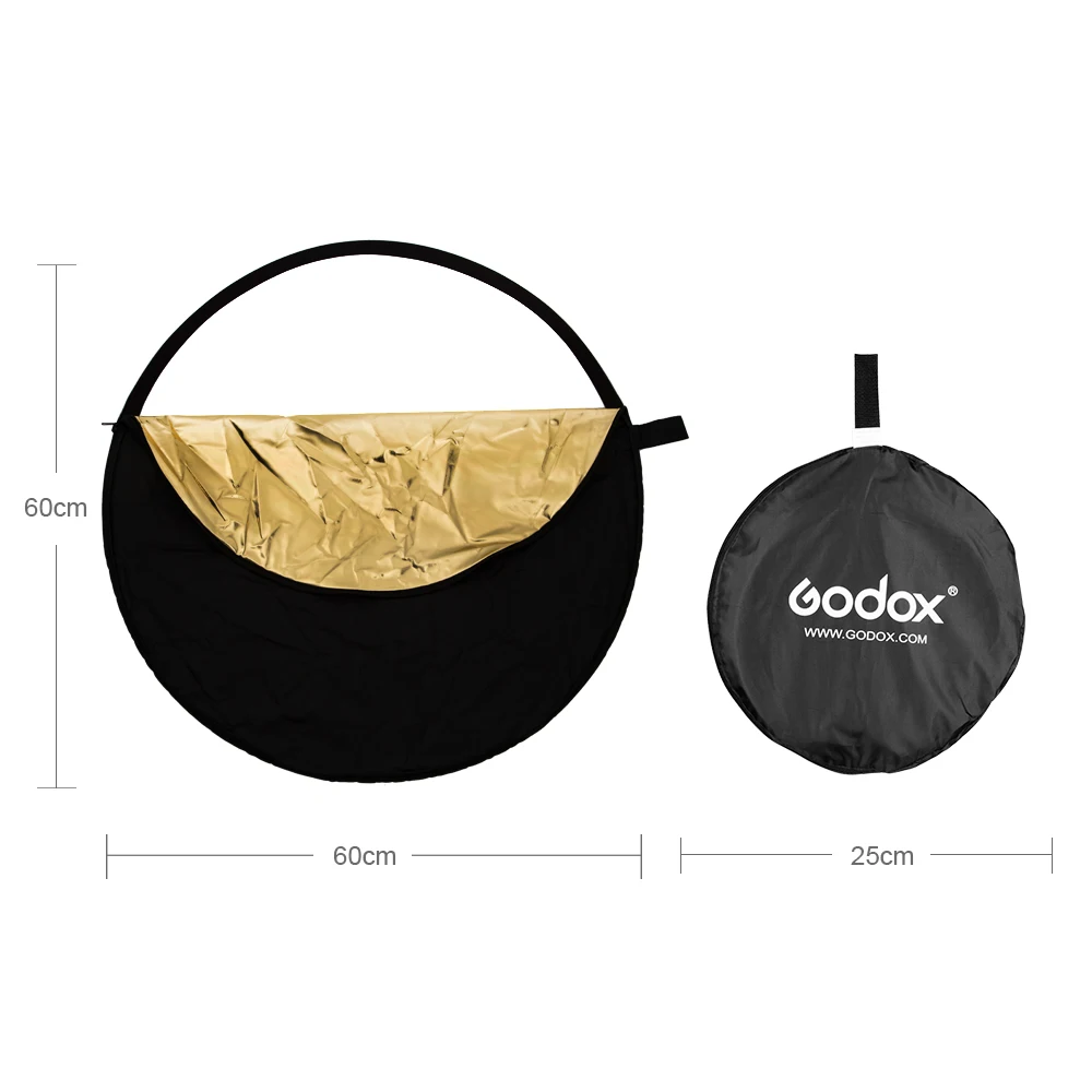 Godox 60cm 24 5 in 1 Photography Reflector Board Collapsible for Studio  Photography Reflector
