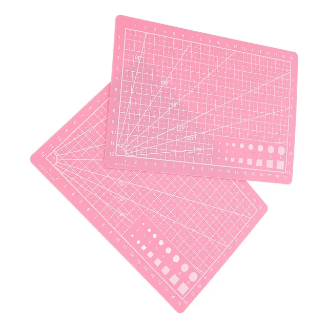 2Pcs A5 Dual-Side PVC Self-Healing Cutting Pad with Fine Grid Lines Measuring Mat for Crafting Paper Cutting Rotary Sewing 1