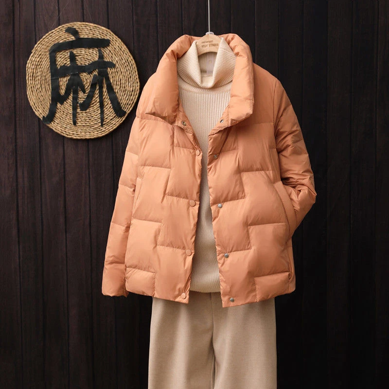 Korean Down Parka Women's Ultra-light Thin Down Winter Jacket 2022 New Casual Snow Wear Coat White Duck Down Solid Loose Outwear