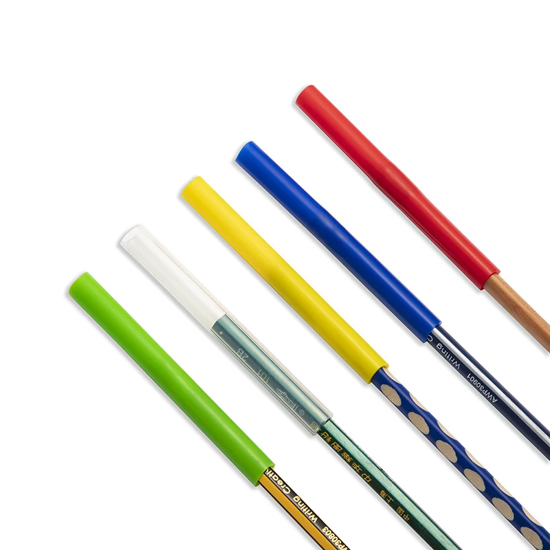 Silicone Chewable Pencil Topper, Long Tube Silicone Teether, Pencil Cover Tube, Teething Sensory Toy for Kids Boys Girls, Set of 5, silicone teething toys, silicone teether