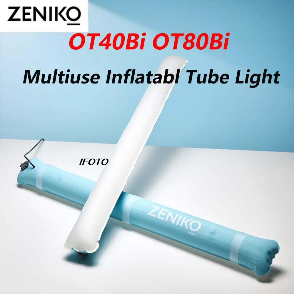 

Zeniko OT40Bi OT80Bi Bi-Color 3000K-6500K Multiuse Inflatabl Tube Light for Photogrpahy Video shooting Lightweight and Portable