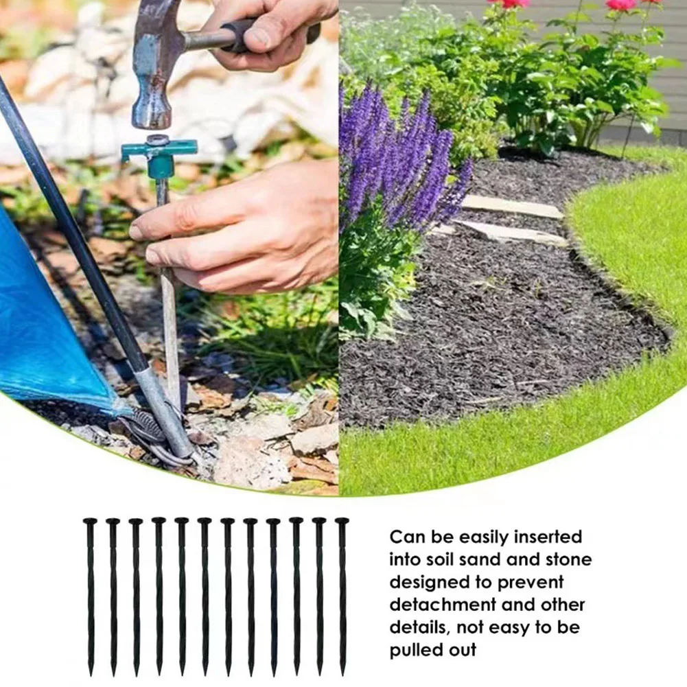 30pcs 8in Landscape Anchoring Spikes Edging Stake Spiral Nylon Patio