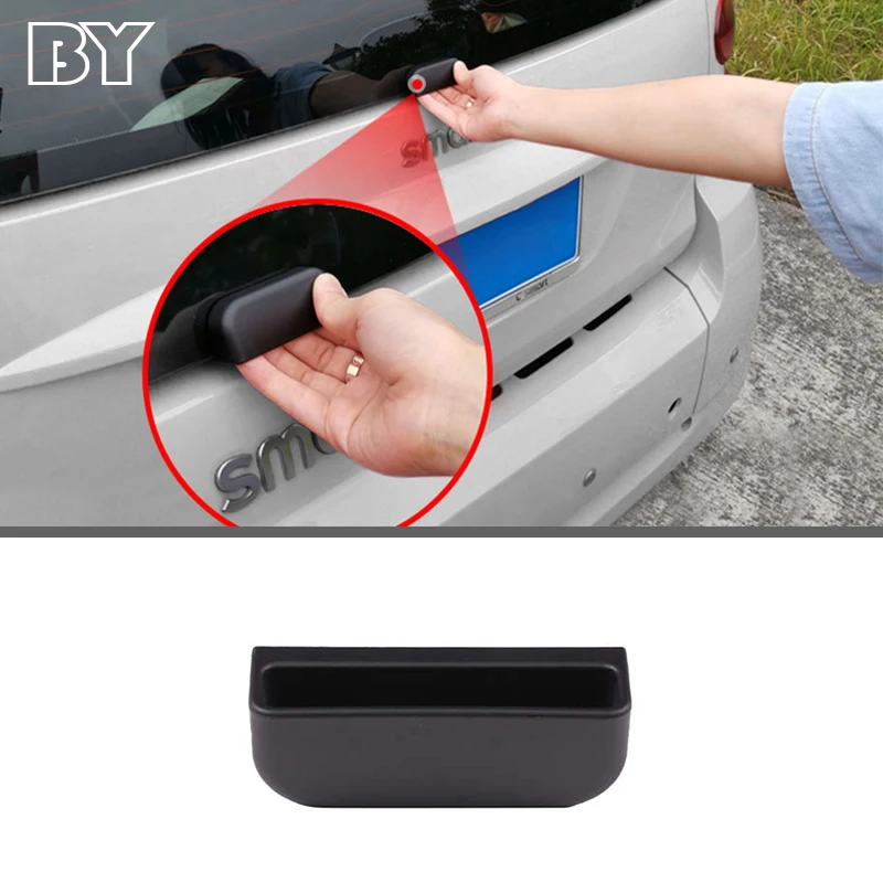 

Car-Styling Car Rear Bumper Trunk Back Door Handle Sticker Exterior Decoration Cover For Smart fortwo 451 09-14 Auto Accessories