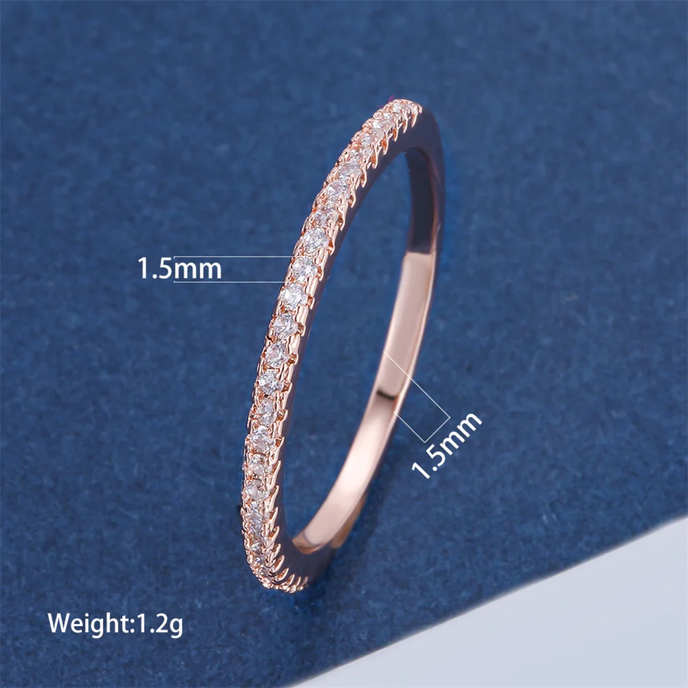 Single Row Stone Wedding Band Rings For Women Rose Gold Simple Fashion Stackable Thin Ring Engagement Jewelry wedding rings,engagement rings,stone rings,fashion rings,gold rings,stackable rings,fashion ring,finger rings