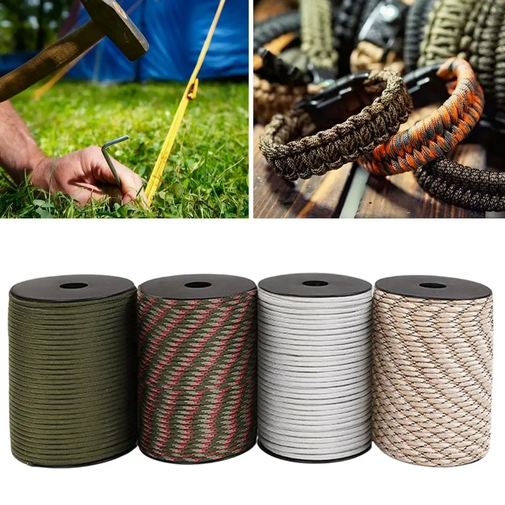 100M 550G Tactical Standard 9-Core Paracord Rope 4mm Outdoor Parachute Cord Survival Umbrella Tent Lanyard Strap Clothesline