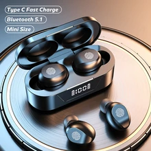 

RYWER Touch Control Wireless Headphones Power Digit-Display Earphone Bluetooth Sport Waterproof Bluetooth Headphones With Mic