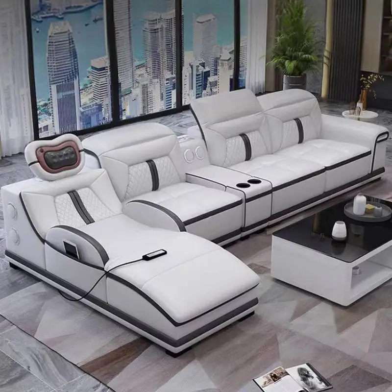 Lazy Gray Electric Sofas Armrest Luxury European Smart Curved Living Room Sofas Massage Relax Sofa Wohnzimmer Furniture For Home 3