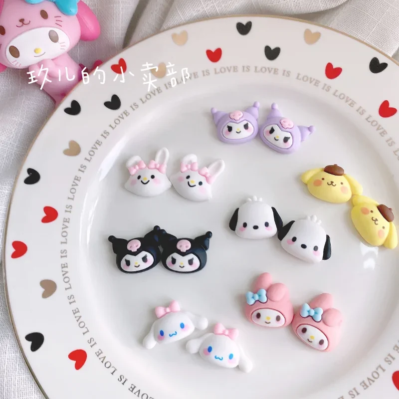 

20 шт. Sanrioed Kitty My Melody Kuromi Cinnamoroll трехмерная каучуковая шпилька для волос «сделай сам» Аксессуары для кремового клея