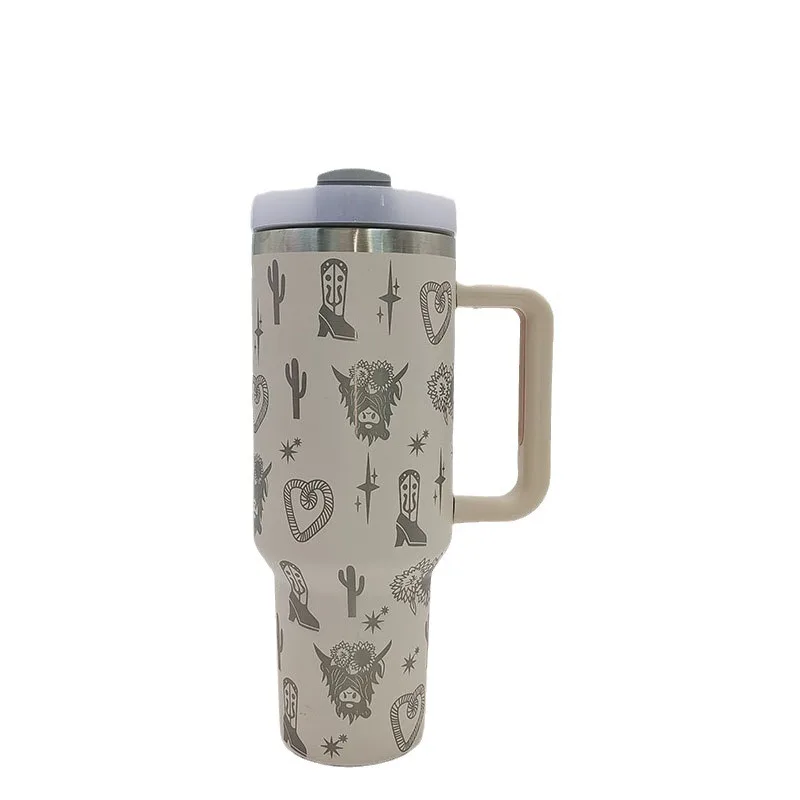 

New Type 304 Stainless Steel Double Layer Insulation and Cold Preservation 40oz Handle Car Mounted Ice Beer Cup
