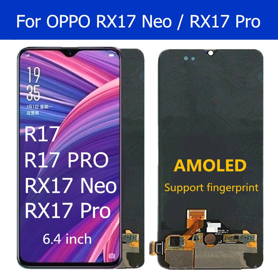 Oppo,rx17,r17 pro,Oppo,rx17,neo用のタッチパネルと取り付けを備えたOppoLCDディスプレイ AliExpress