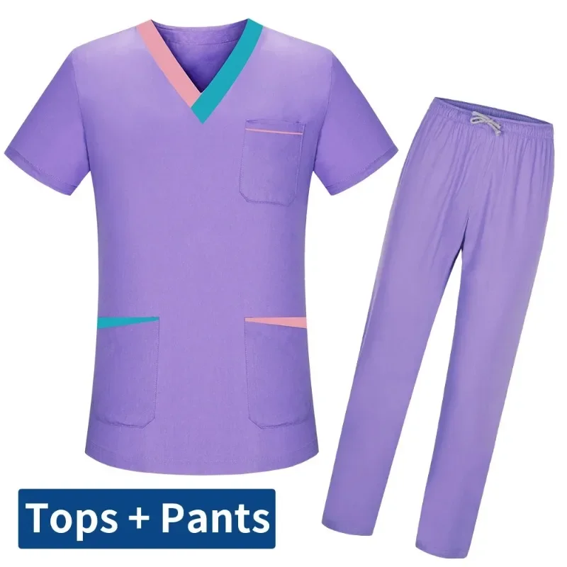 

Pharmacist Uniforms Nursing Shirts Short-sleeved Medical Uniforms Beauty Salon Workwear Dental Clinic Clothes Tops Pants Summer