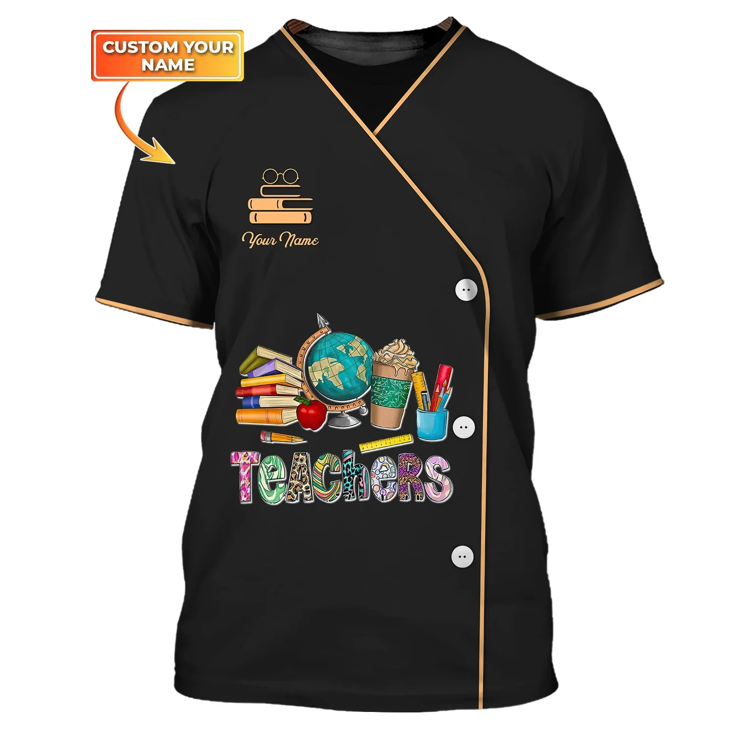 2025, Sommermode, Herren-T-Shirt, Lehrer, personalisierbar, 3D-gedruckt, Unisex-T-Shirt, Wissen, Baum, Bleistift, Bücher, Muster, T-Shirt DW184 – Detail 18