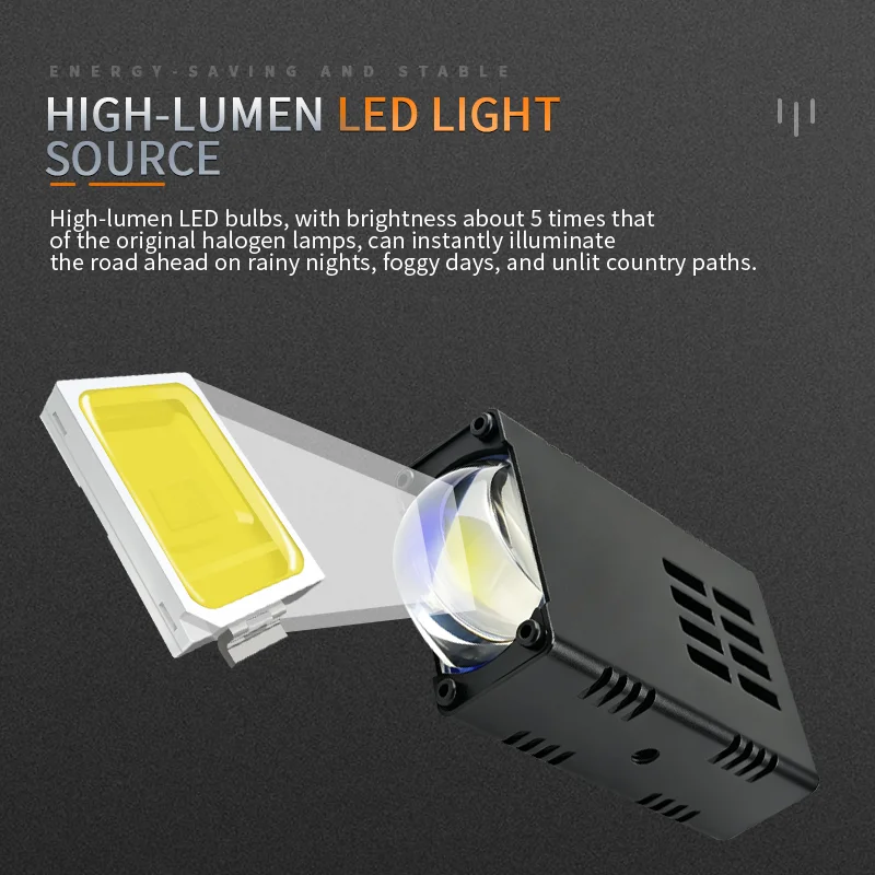 Faro anteriore a LED con lente proiettore per moto e auto - immagine 4