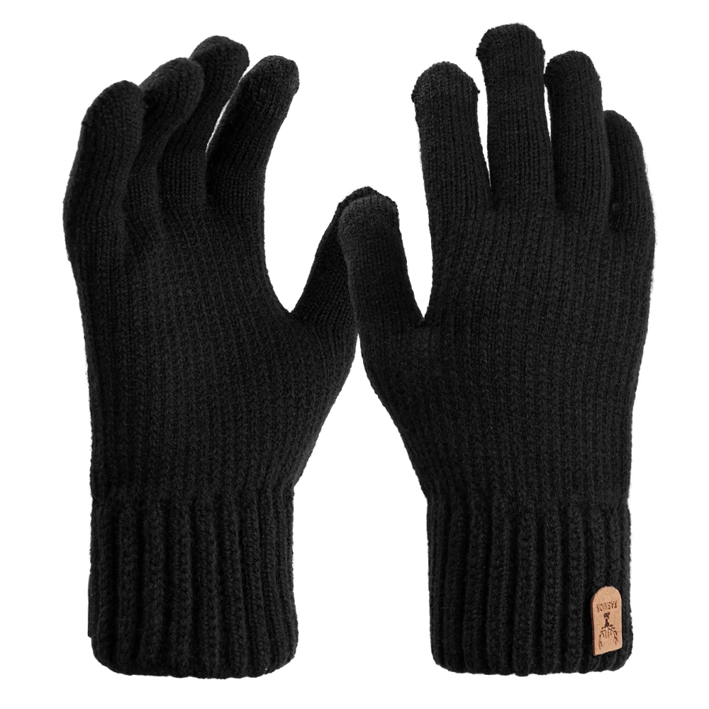 New Winter Knitted G TouchScreen High Quality Male Mitten Thicken Warm Wool Cashmere Solid Color Men Business_voghion.com