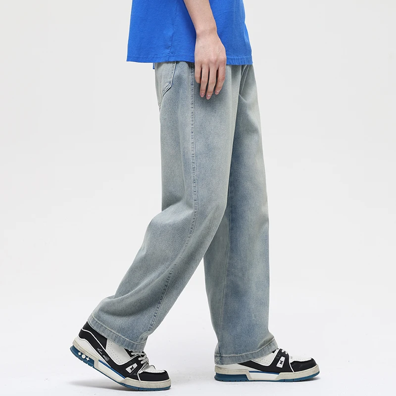 Fashion Brand High Street American Hip Hop Loose Straight Jeans Classic Fashion Retro All-Match Casual Fashion Jeans for Men