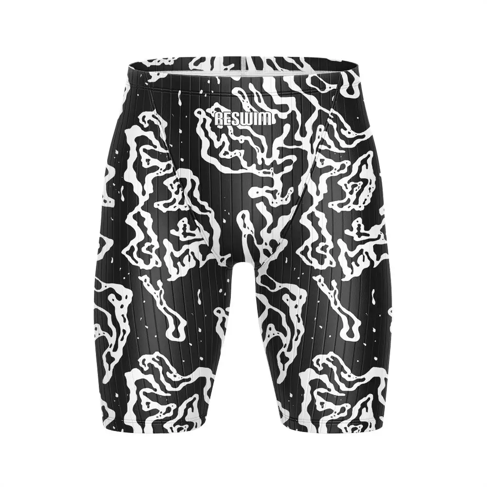 Summer Men's Swim Jammer Swimwear Swimming Trunks Athletic Swimsuit Durable Training Quick Dry Surfing Pants Beach Tights Shorts