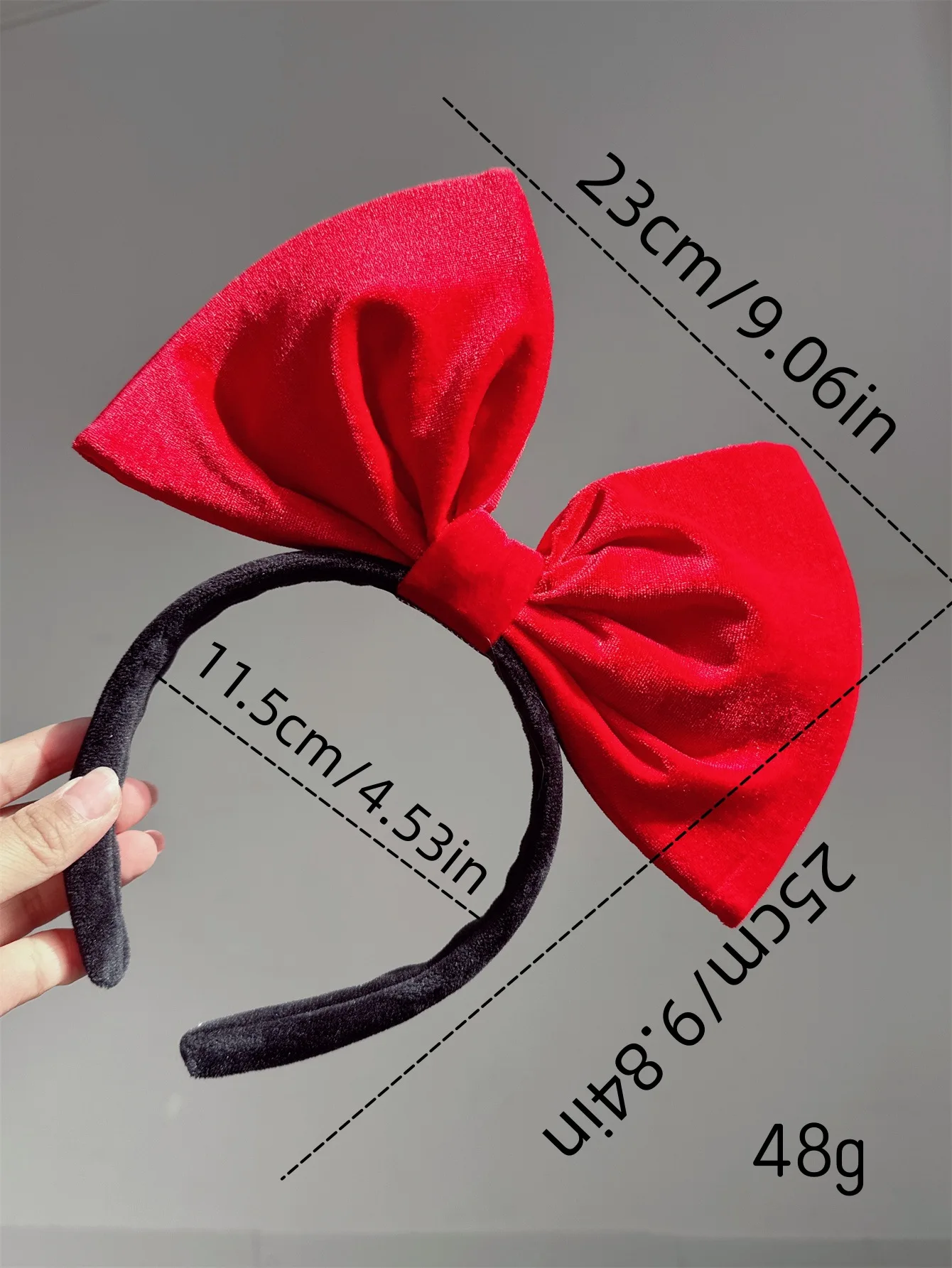 Festive Red Hair Bow Headband for Girls - Fabric Hair Accessory for Parties and Celebrations