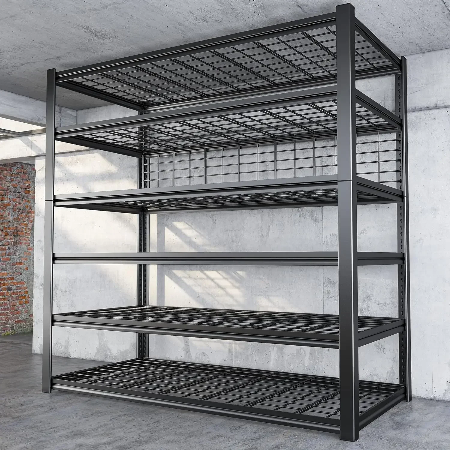 84" H Garage Shelving, 6-Tier Garage Storage Shelves Heavy Duty Shelving Loads 3500LBS, 48" W Adjustable Shelves Metal
