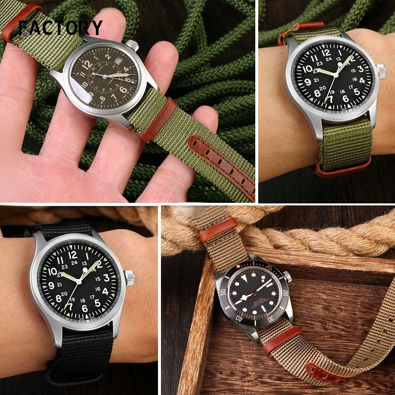 Watchband for Hamilton Khaki Field Navy Sonic Hedgehog Same Nylon