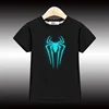 3-14T New Boys Summer Shirt Nightglow Spider Design Tops Children's Short Sleeved T-shirt 1