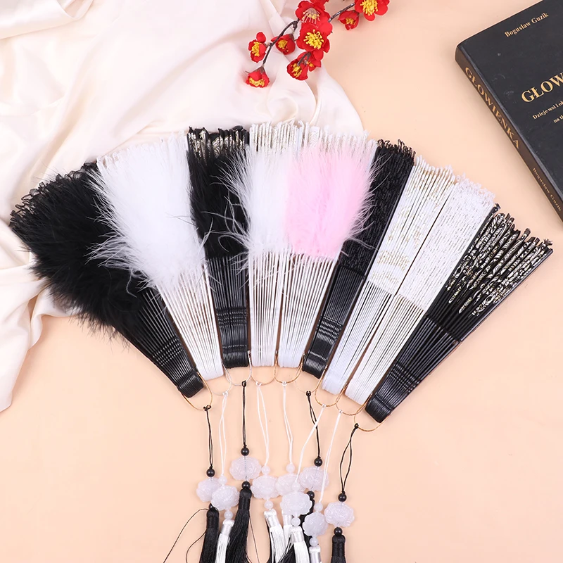 Éventails Pliants Imprimé Doré - Éventail Tissu Pour Mariage, Fête, Cosplay - 24cm Plié