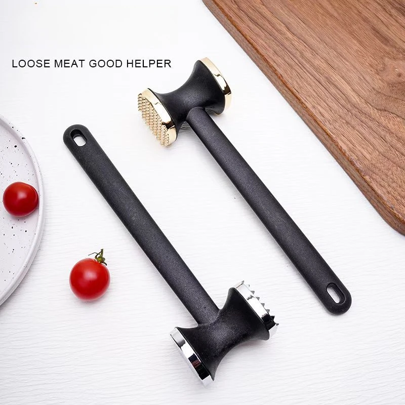Zinc Alloy Meat Hammer Nylon Fiber Handle Double-sided Meat Hammer Pats The Garlic Square Loose