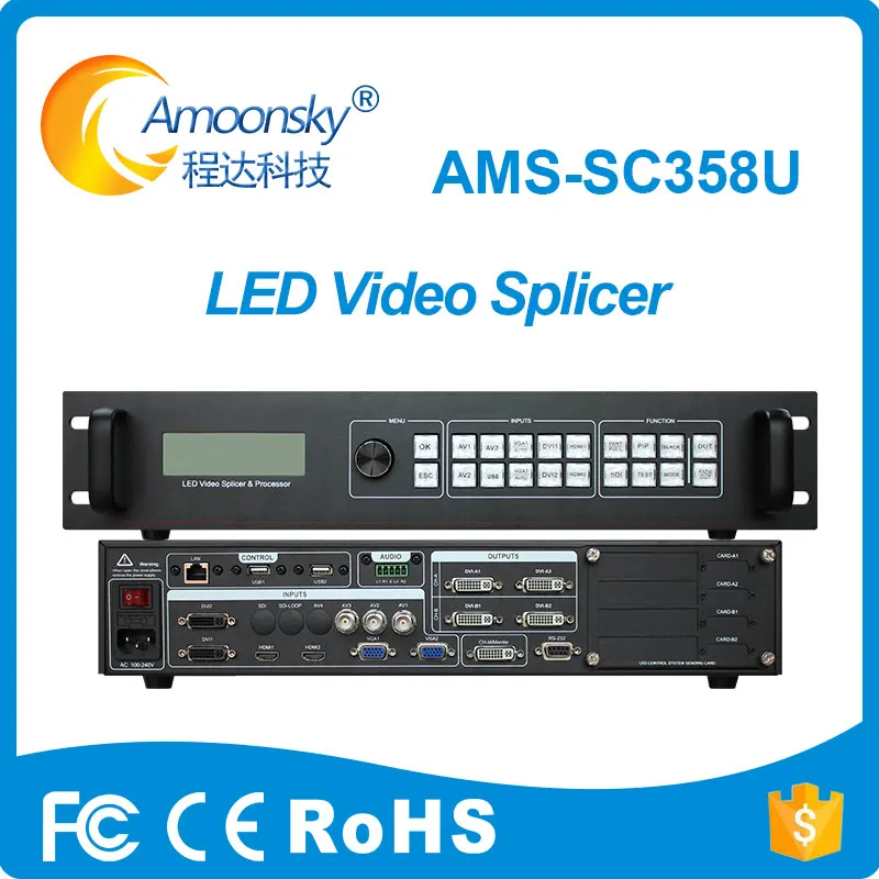 

Процессор AMS SC358U Like Vdwall LVP909, модуль поддержки, светодиодный видеомонитор, 4 окна, любой размер и верхний дисплей для модуля P2