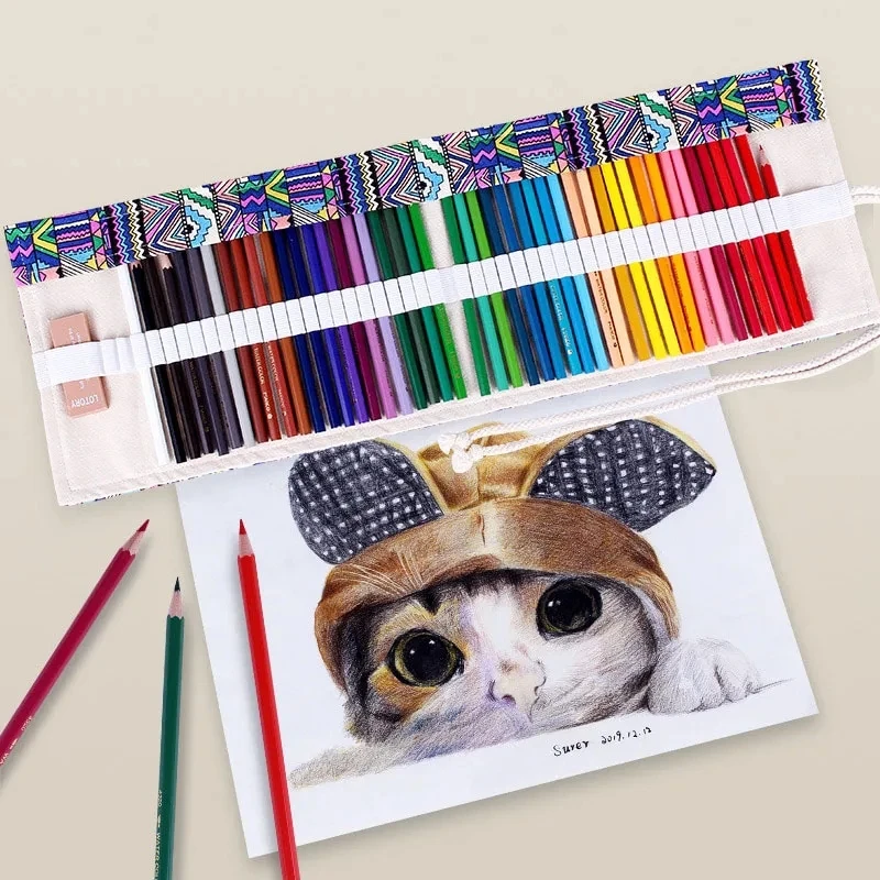 12/24/36/48/72 حفرة الملونة القماش مقلمة القرطاسية...