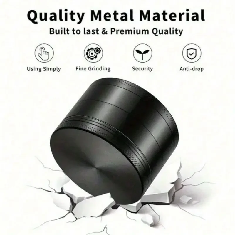 1,6/2 Zoll Metall-Kräutermühle 4-lagig Manuelle Gewürzmühle Pfeffermühle Tabak- und Kräutermühle Raucherzubehör – Detail 4
