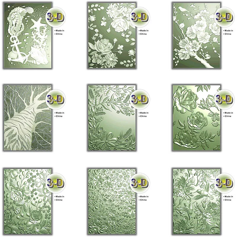 3d Embossed Relief Folder Plum Blossoms Roses Flowers And Birds Trees Diy Greeting Cards Paper Scrapbooks
