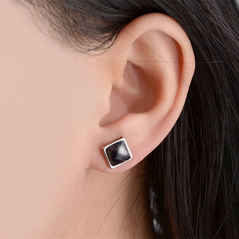925 Sterling Silver Small Stud Earring Natural Aventurine Stone Simple Round Earring For Woman Fashion Party Fine Jewelry