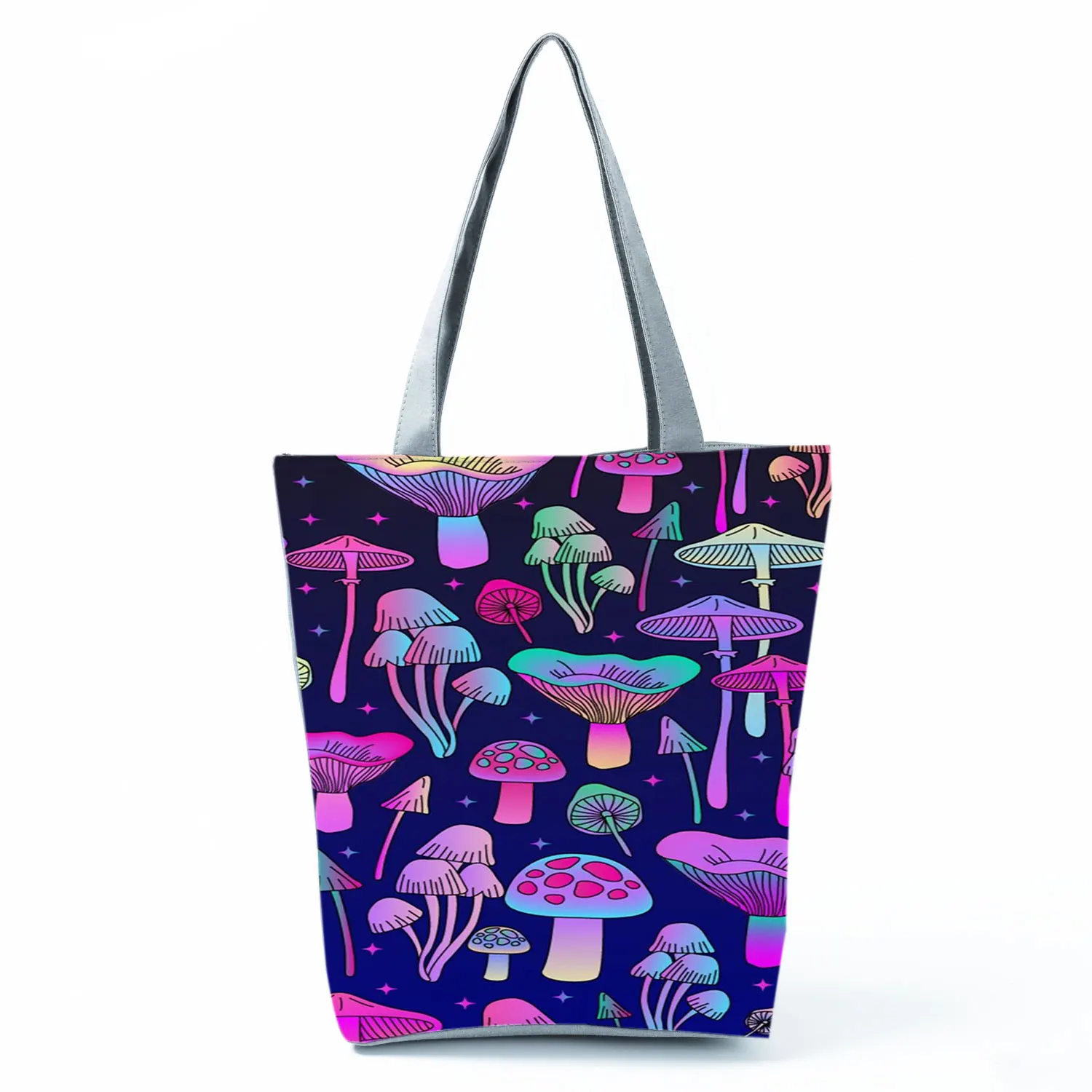 Plant Tote Reusable Shopping Bag Female Custom Pattern Mushroom Printed Handbags Women Floral High Capacity Shoulder Bag 