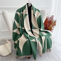 Luxury Brand Cashmere Women Floral Scarf Winter Warm Shawl and Wrap Bandana Pashmina Female Foulard Square Thick Blanket Poncho - Image 4