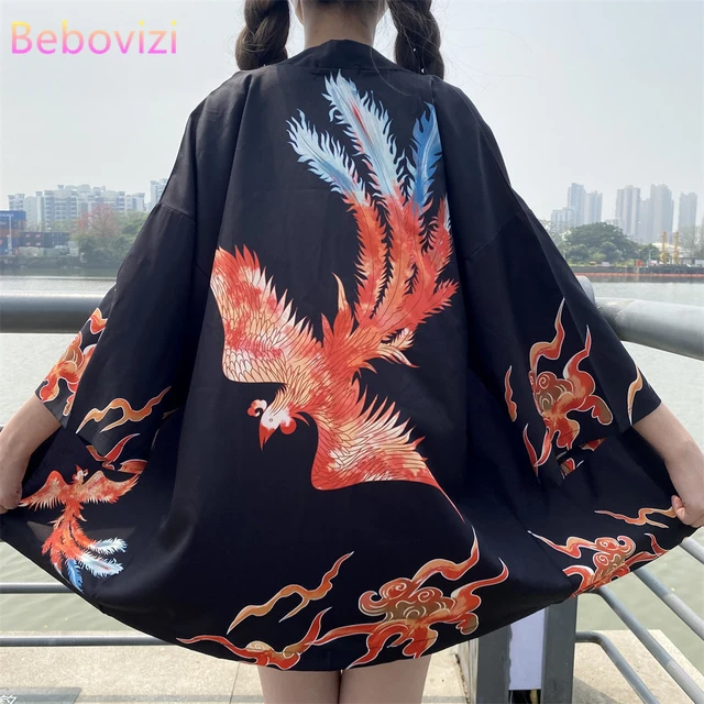 Men Thin Japanese Kimono Coat Loose Yukata Outwear Long Bathrobe