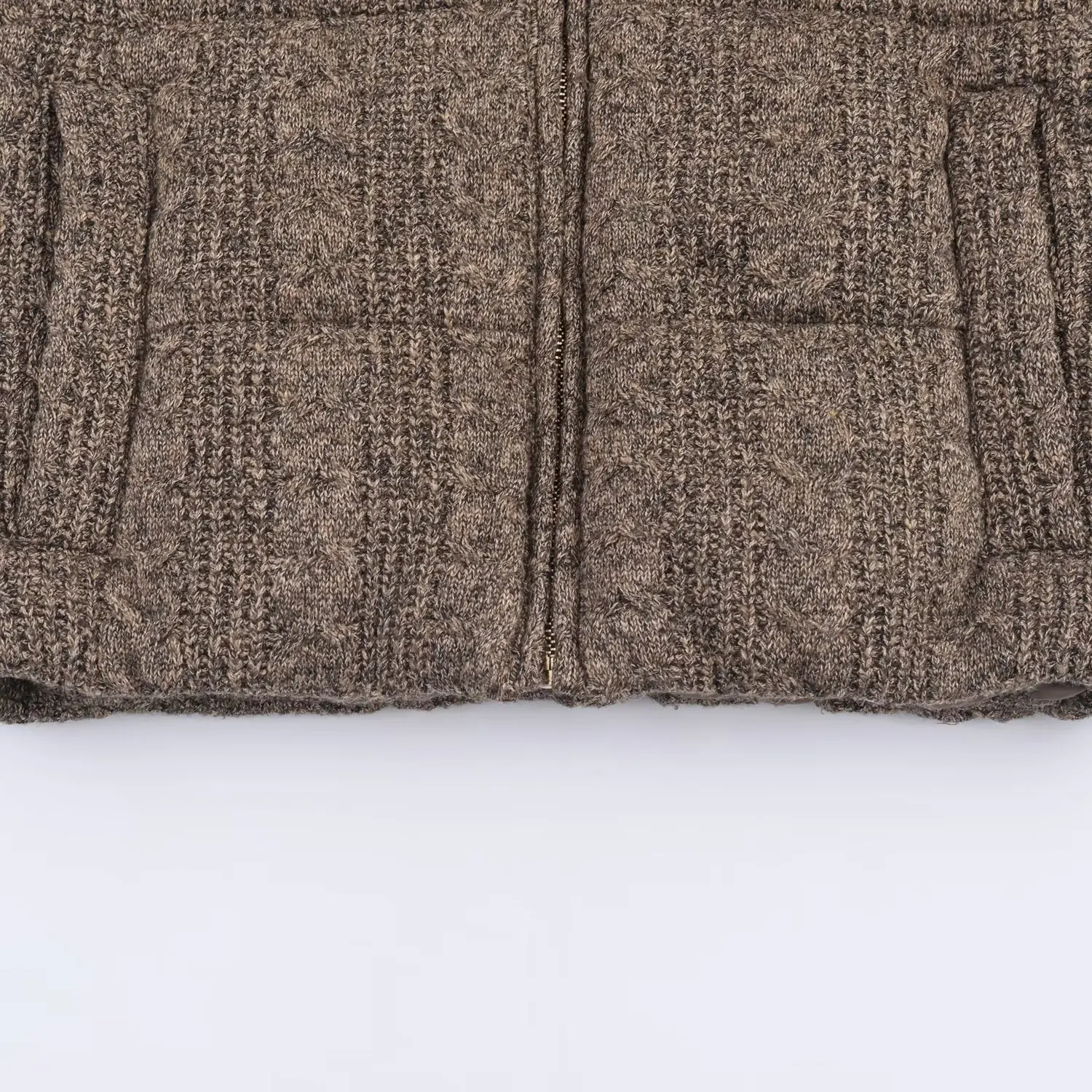 HH Trendy Frauen High Street Winter Hohe Kragen Gestrickte Mäntel Solide Taschen Zipper Frauen Mode Langarm Kurze Jacke 2 Farbe – Detail 16