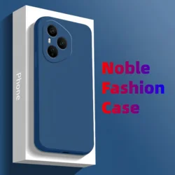 Noble Fashion Solid Colour Shockproof Protective Liquid Silicone Phone Case - HONOR 400 (Deep Blue)