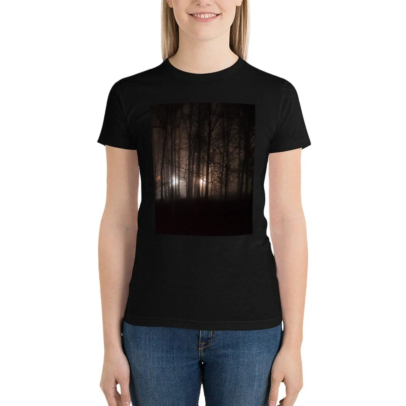 

Night lights T-Shirt animal print shirt for girls plus size tops Women's clothing