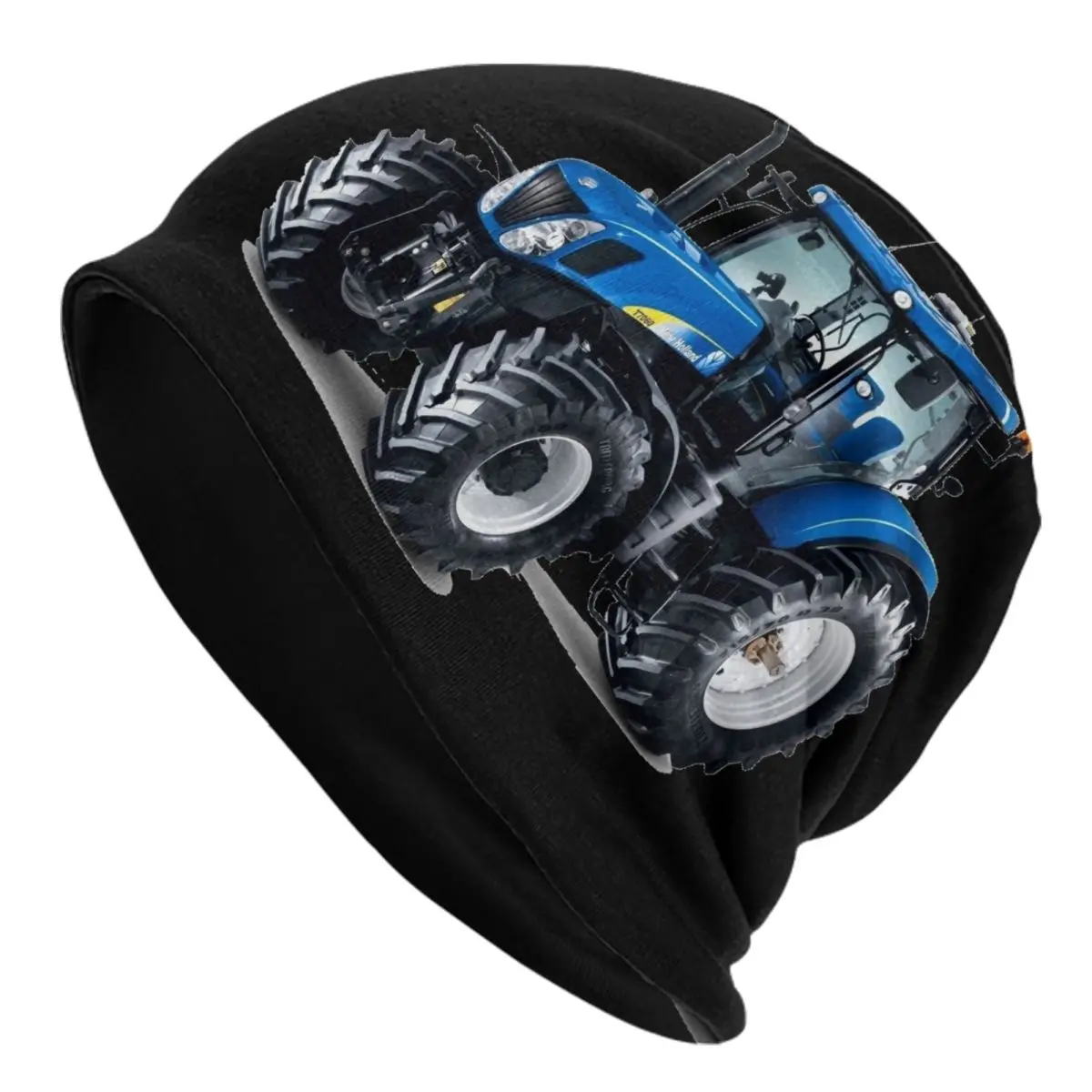 

Blue Tractor Bonnet Hats Cool Knitting Hat For Women Men Winter Warm Heavy Machinery Skullies Beanies Caps