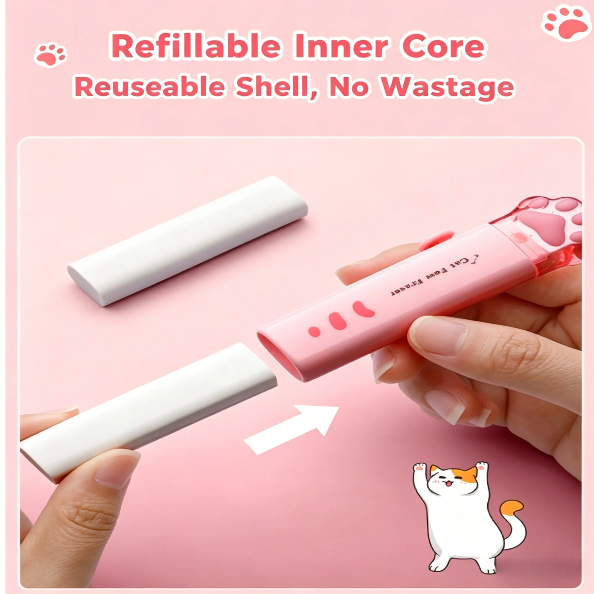 귀여운 고양이 발 모양 접이식 지우개, 학생, 학교, 사무용품에 적합, 고양이 애호가를 위한 완벽한 선물