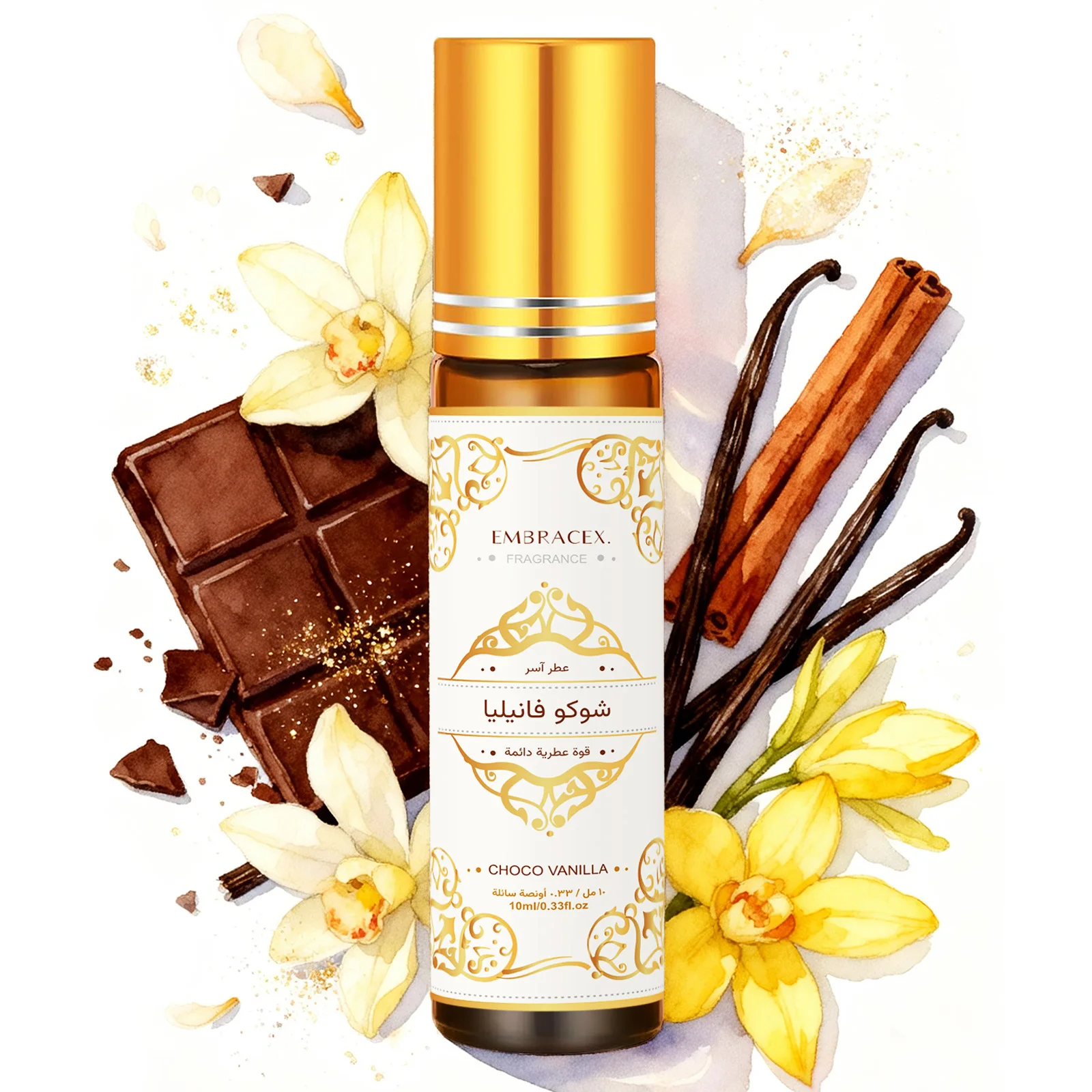 Huile essentielle de rouleau de vanille Choco 10ml ووhuile de parfum soins de la peau soins des ongles Eid al-Fitr massage corporel parfum longue durée