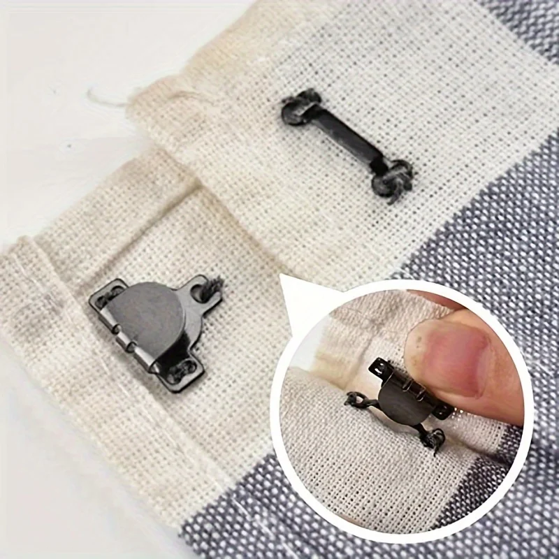 Garment Hooks Garment Sewing Accessories 10 Metal Invisible Hooks for Pants Skirts-Black Silver Grey Adjustable Sewing Accessories
