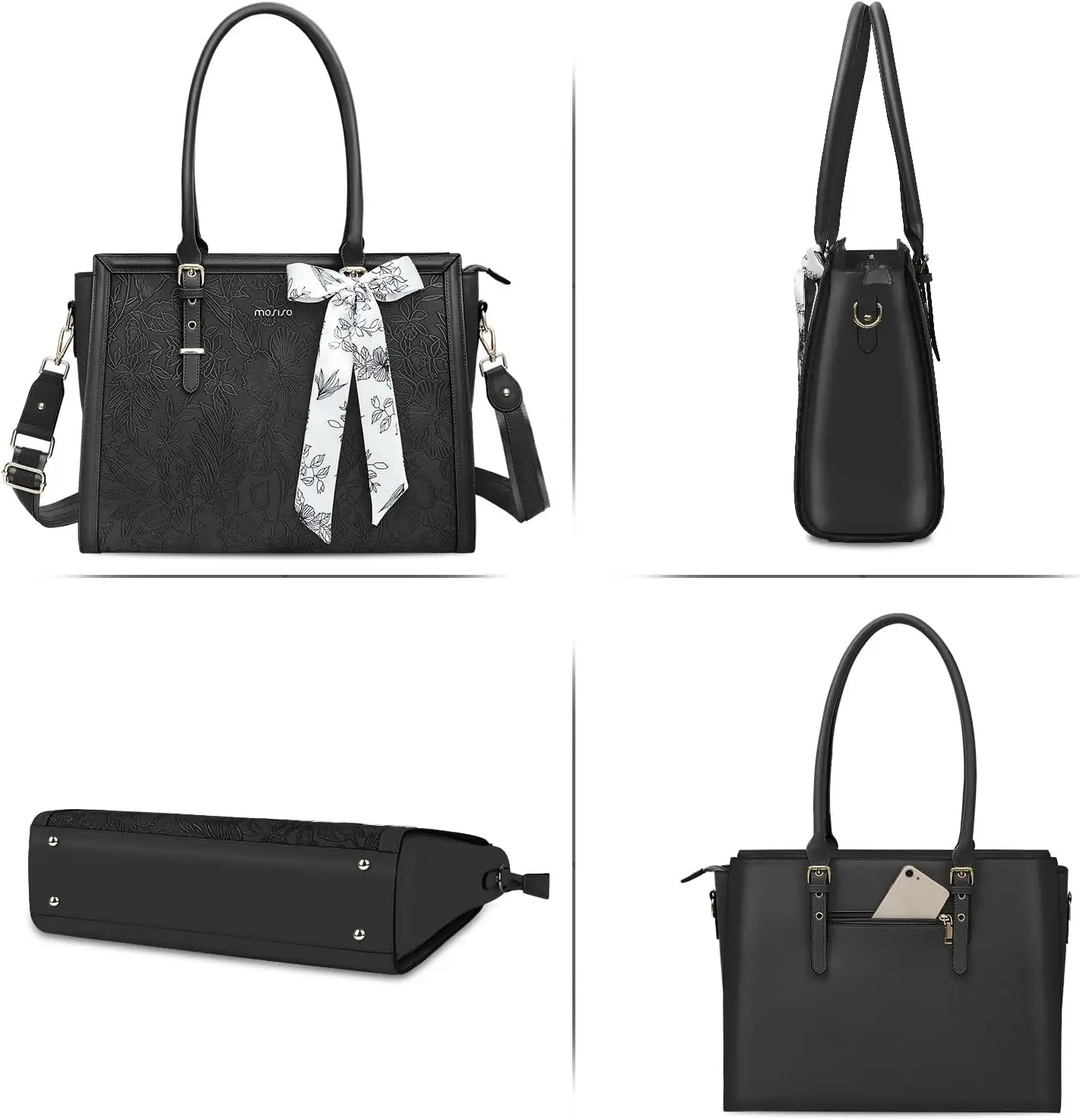 Bolsa Luxuoso do Portátil do Couro do Plutônio para Mulheres Bolsa do Mensageiro do Ombro Macbook Asus hp Dell Caderno Tote 156 16 173 - Imagem 6