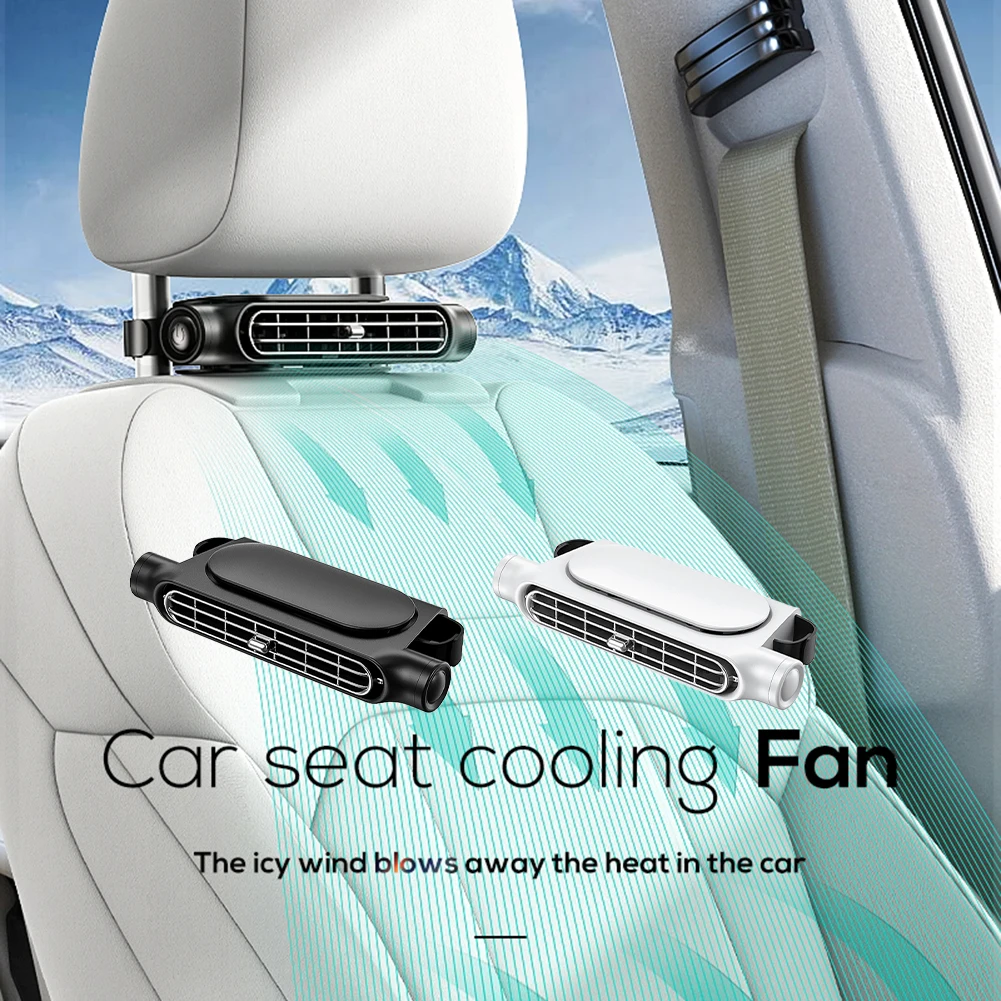 

Car Backseat Cooling Fan Electric Auto Backseat Car Fan 3 Speeds Adjustable Wind Speeds Cooling Tool Type-C For Car RV Sedan