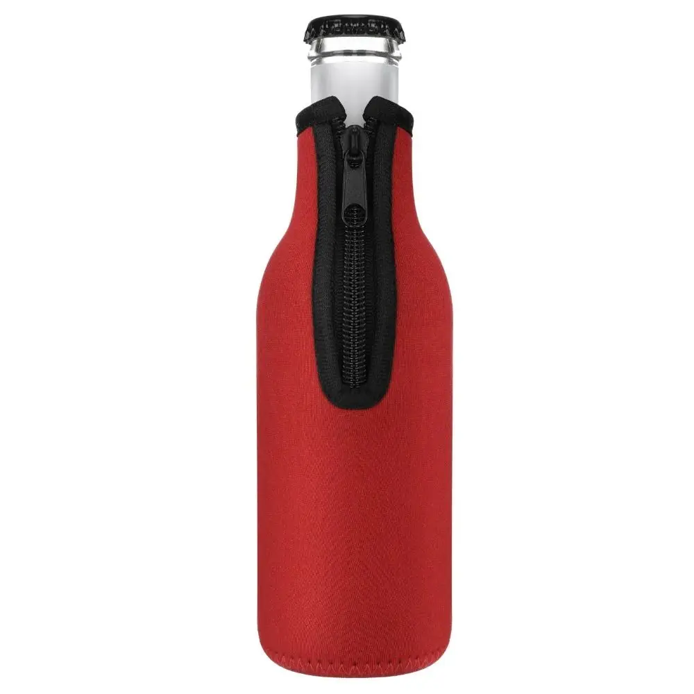 Bierflasche Kühler Cup Hüllen mit Ring Reiß verschluss zusammen klappbare Neopren Isolatoren für 12 Unzen 330ml Flaschen Party Drink Kulis – Detail 10