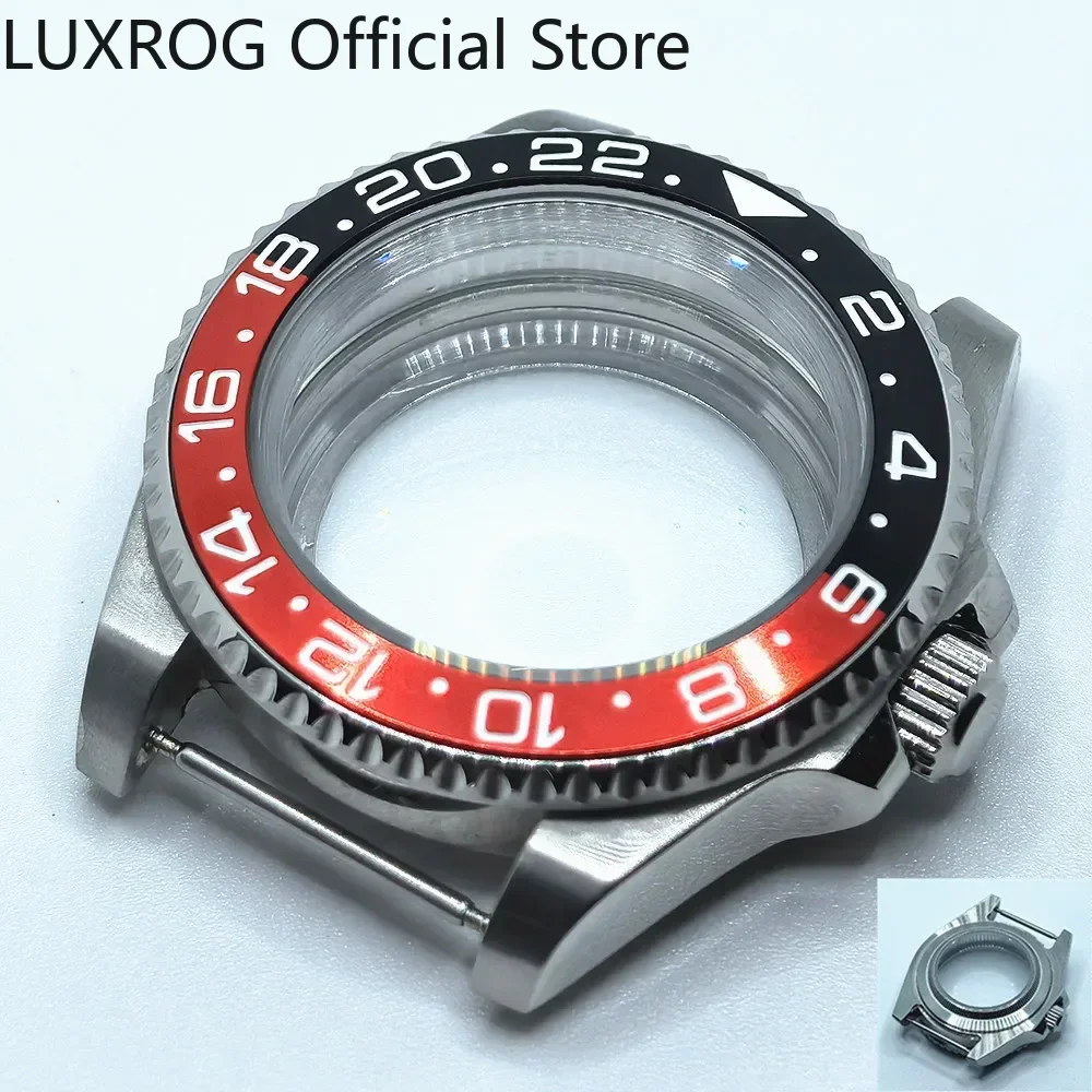 Stainless Steel 40MM Black Blue Ceramic Insert Watch Case