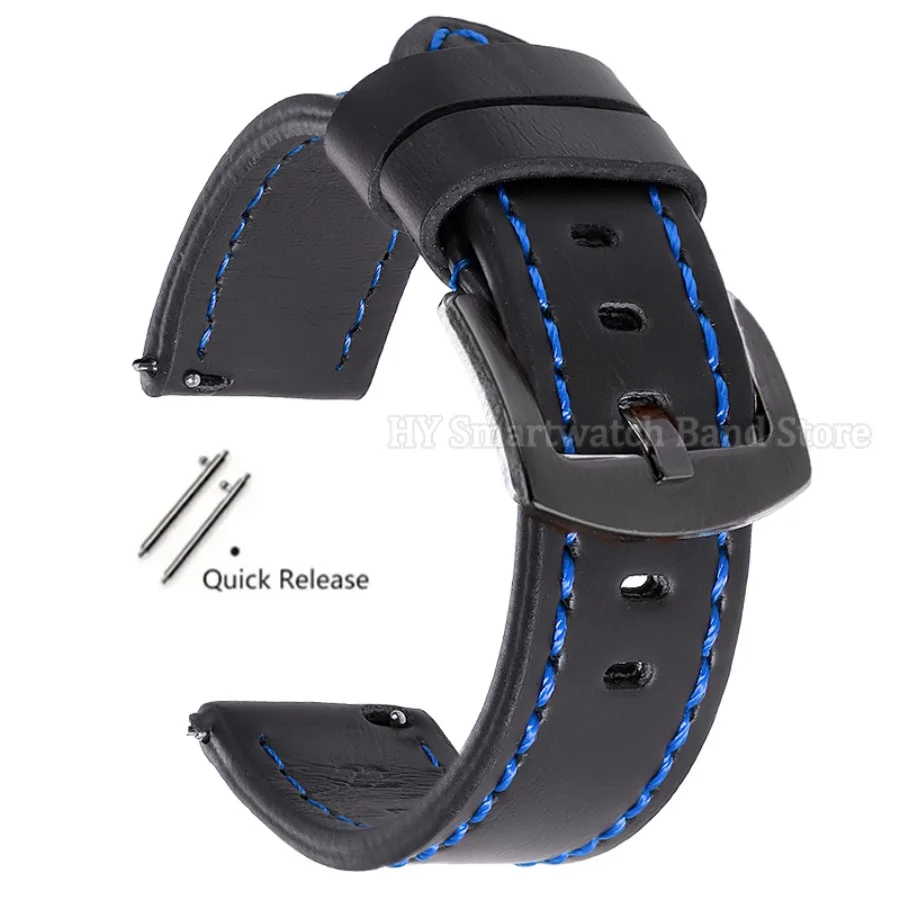 Premium Leather Smartwatch Band with Universal Quick Release Clasp