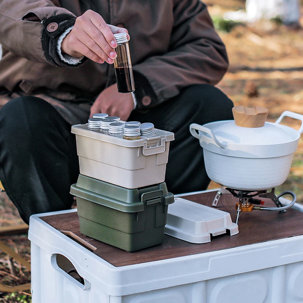 BBQ Jar Spice Storage Bag Outdoor Storage Box Camping Barbecue Utensils Portable Picnic BBQ Seasoning Dispenser Bottle storage bag camping storage bag spice container
