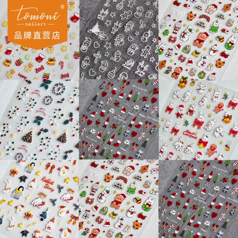 

[Meow.Sensei] Thin Tough Nail Stickers Popular Japanese Cute 2d Nail Stickers Ins Christmas Nail Ornament