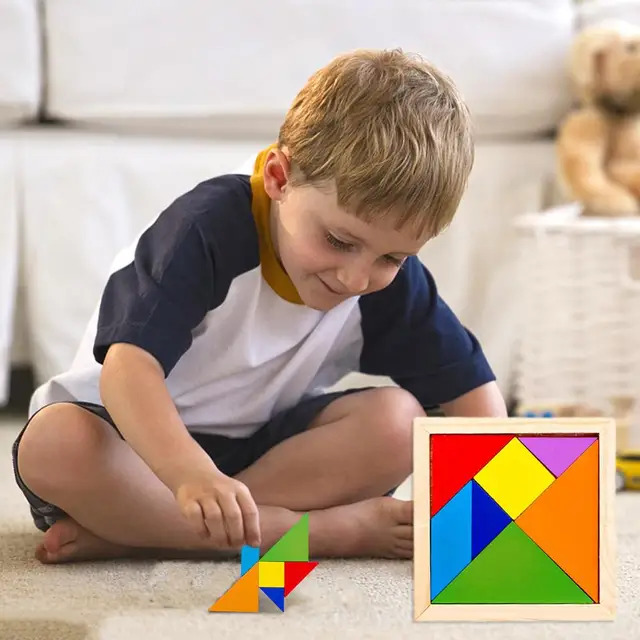 Tangram Puzzle 7 Pieces Classic Wooden Tangram Puzzles Game Toys Colorful  Educational Gift Tangrams for Kids Age 4-8 Years Old - AliExpress